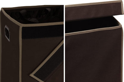 Double Laundry Hamper with Lid & Removable Bags, Dark Gray