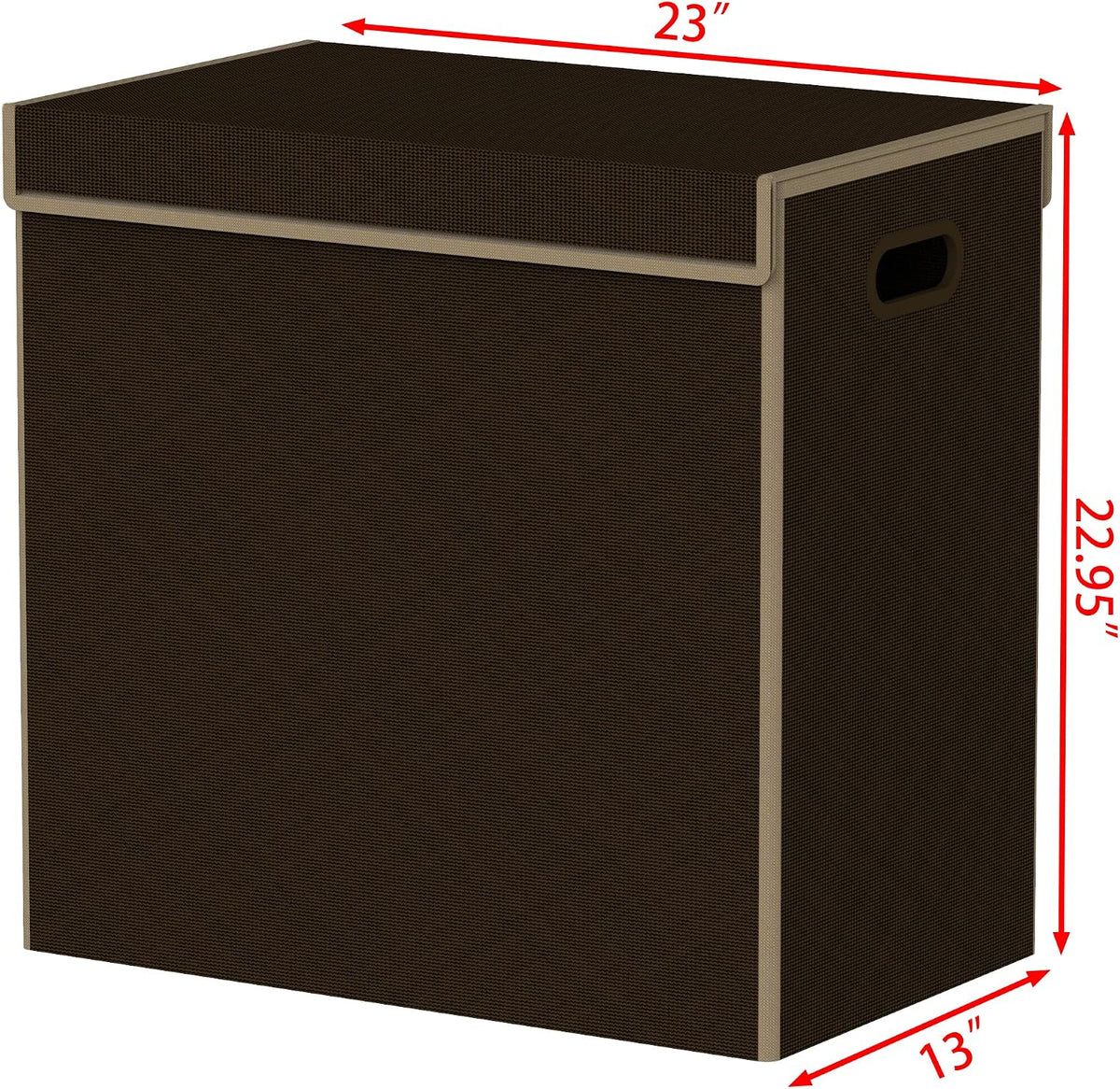 Double Laundry Hamper with Lid & Removable Bags, Dark Gray
