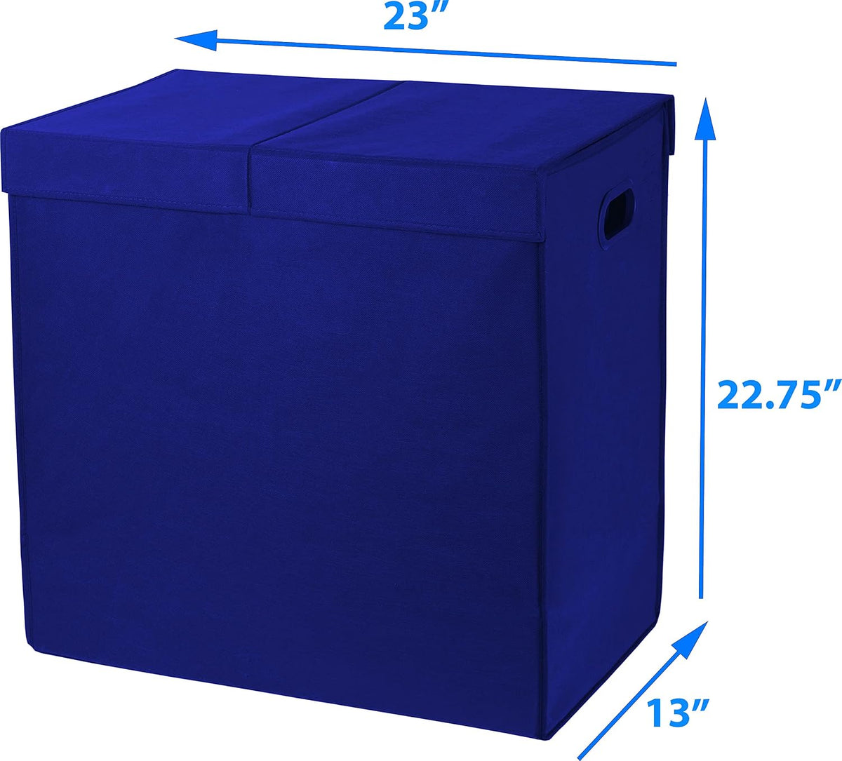 Double Laundry Hamper with Lid & Removable Bags, Dark Gray