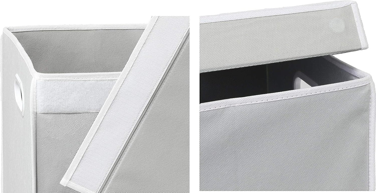 Double Laundry Hamper with Lid & Removable Bags, Dark Gray