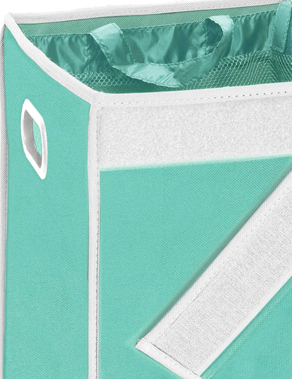 Double Laundry Hamper with Lid & Removable Bags, Dark Gray