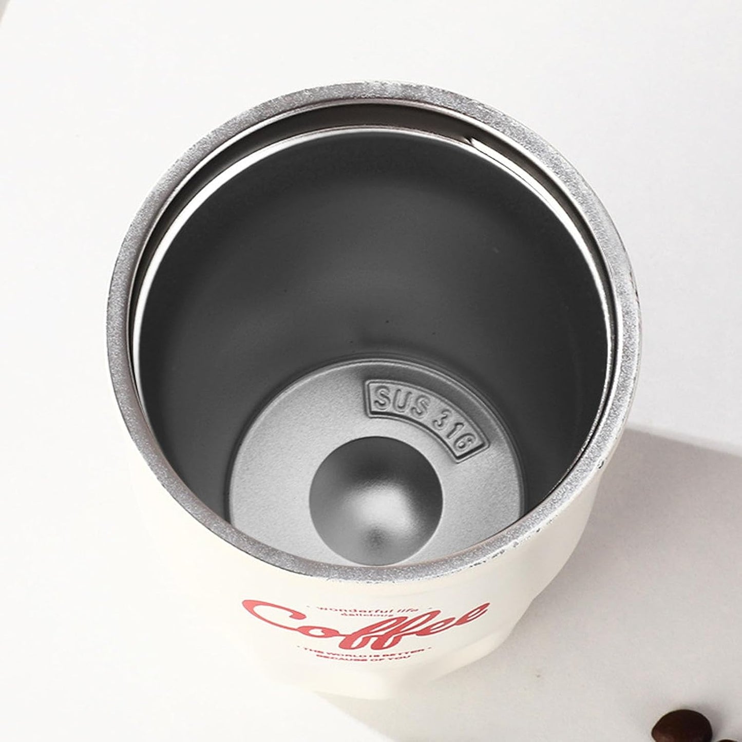 Vacuum Flask, Insulated Coffee Tumbler, Travel Coffee Mug, Stainless Steel Water Bottle with Sip Lid Carry Strap and Optional Temperature Display for Office Car Commutes 9x15cm 1Piece