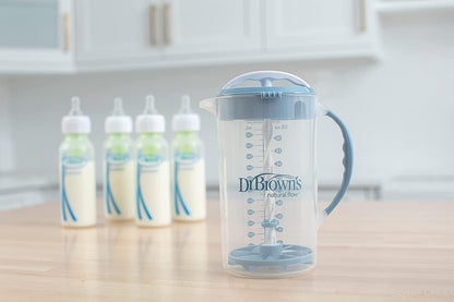 Baby Formula Mixing Pitcher 36oz, Blue with Anti-Colic Options+ Narrow Baby Bottles, 4 Pack, 4 oz