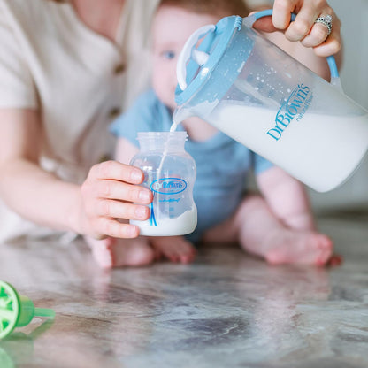 Baby Formula Mixing Pitcher 36oz, Blue with Anti-Colic Options+ Narrow Baby Bottles, 4 Pack, 4 oz