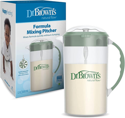 Baby Formula Mixing Pitcher 36oz, Blue with Anti-Colic Options+ Narrow Baby Bottles, 4 Pack, 4 oz