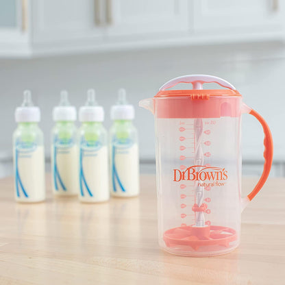 Baby Formula Mixing Pitcher 36oz, Blue with Anti-Colic Options+ Narrow Baby Bottles, 4 Pack, 4 oz