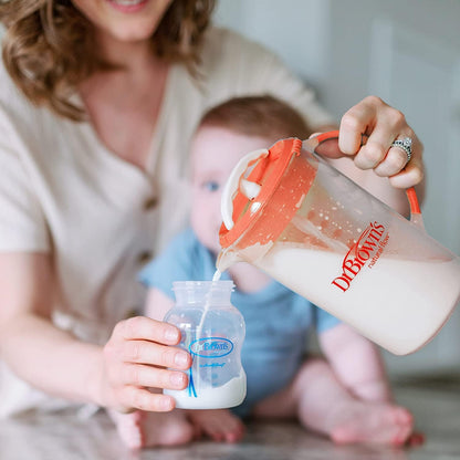 Baby Formula Mixing Pitcher 36oz, Blue with Anti-Colic Options+ Narrow Baby Bottles, 4 Pack, 4 oz