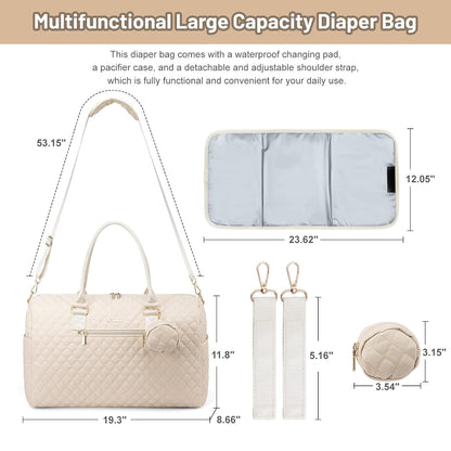 Diaper Bag Tote with Pacifier Case and Changing Pad, Large Capacity Mommy Bag for Hospital and Weekender Travel, Functional Baby Bag Newborn Baby Essential, Blue