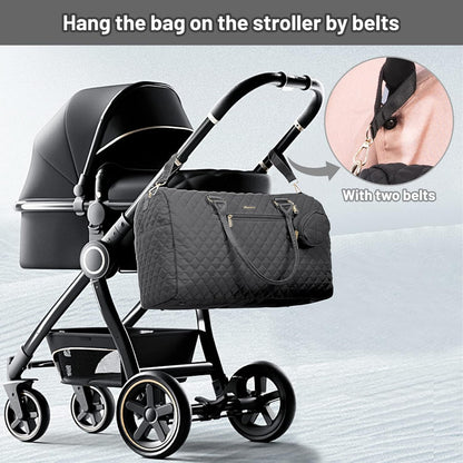 Diaper Bag Tote with Pacifier Case and Changing Pad, Large Capacity Mommy Bag for Hospital and Weekender Travel, Functional Baby Bag Newborn Baby Essential, Blue