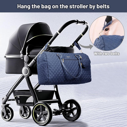 Diaper Bag Tote with Pacifier Case and Changing Pad, Large Capacity Mommy Bag for Hospital and Weekender Travel, Functional Baby Bag Newborn Baby Essential, Blue