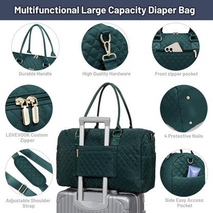 Diaper Bag Tote with Pacifier Case and Changing Pad, Large Capacity Mommy Bag for Hospital and Weekender Travel, Functional Baby Bag Newborn Baby Essential, Blue
