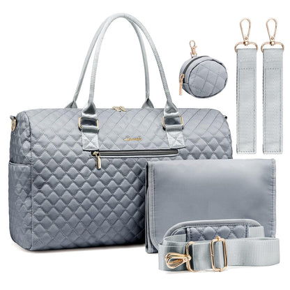 Diaper Bag Tote with Pacifier Case and Changing Pad, Large Capacity Mommy Bag for Hospital and Weekender Travel, Functional Baby Bag Newborn Baby Essential, Blue