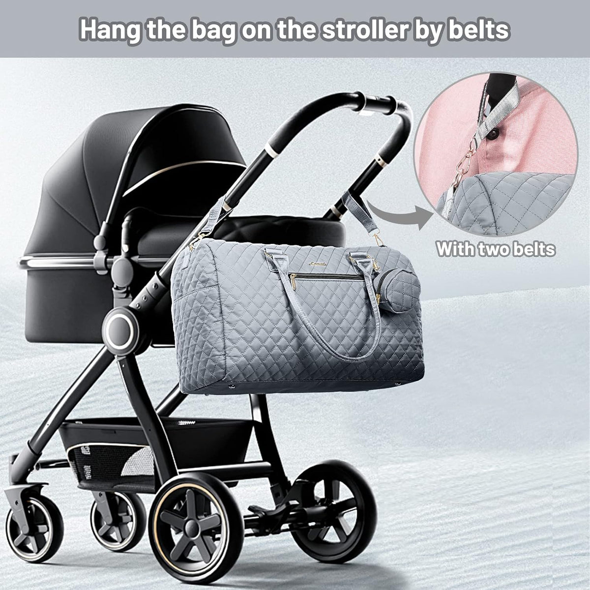 Diaper Bag Tote with Pacifier Case and Changing Pad, Large Capacity Mommy Bag for Hospital and Weekender Travel, Functional Baby Bag Newborn Baby Essential, Blue