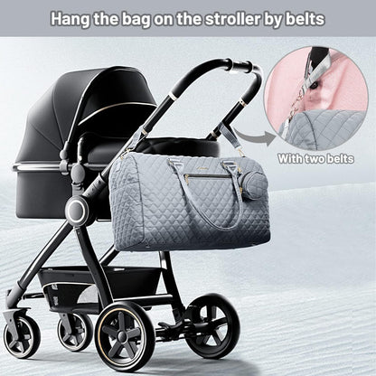 Diaper Bag Tote with Pacifier Case and Changing Pad, Large Capacity Mommy Bag for Hospital and Weekender Travel, Functional Baby Bag Newborn Baby Essential, Blue