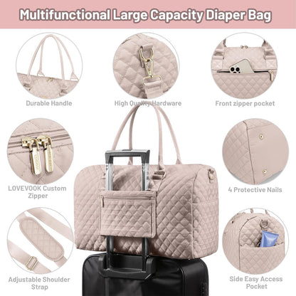 Diaper Bag Tote with Pacifier Case and Changing Pad, Large Capacity Mommy Bag for Hospital and Weekender Travel, Functional Baby Bag Newborn Baby Essential, Blue