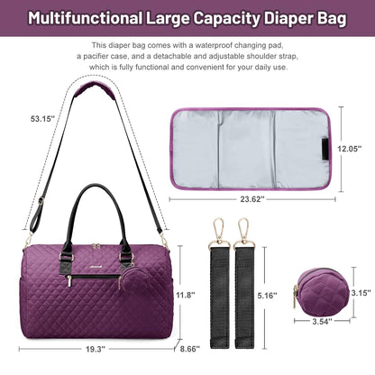 Diaper Bag Tote with Pacifier Case and Changing Pad, Large Capacity Mommy Bag for Hospital and Weekender Travel, Functional Baby Bag Newborn Baby Essential, Blue