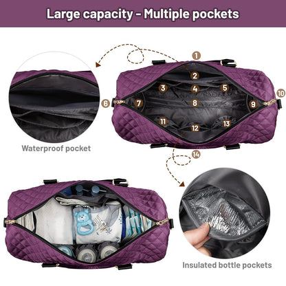 Diaper Bag Tote with Pacifier Case and Changing Pad, Large Capacity Mommy Bag for Hospital and Weekender Travel, Functional Baby Bag Newborn Baby Essential, Blue