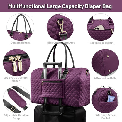 Diaper Bag Tote with Pacifier Case and Changing Pad, Large Capacity Mommy Bag for Hospital and Weekender Travel, Functional Baby Bag Newborn Baby Essential, Blue