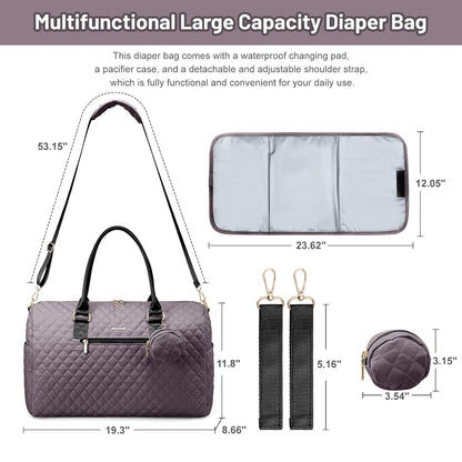 Diaper Bag Tote with Pacifier Case and Changing Pad, Large Capacity Mommy Bag for Hospital and Weekender Travel, Functional Baby Bag Newborn Baby Essential, Blue