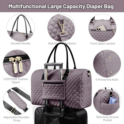 Diaper Bag Tote with Pacifier Case and Changing Pad, Large Capacity Mommy Bag for Hospital and Weekender Travel, Functional Baby Bag Newborn Baby Essential, Blue