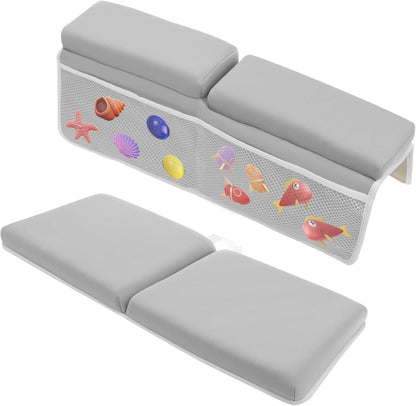 Bath Kneeler Set Bath Elbow Rest Pad Foldable Non Slip Comfortable with Toys Organizer for Baby Bathing Time