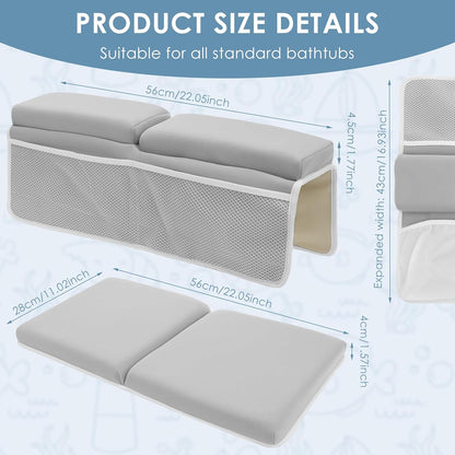 Bath Kneeler Set Bath Elbow Rest Pad Foldable Non Slip Comfortable with Toys Organizer for Baby Bathing Time