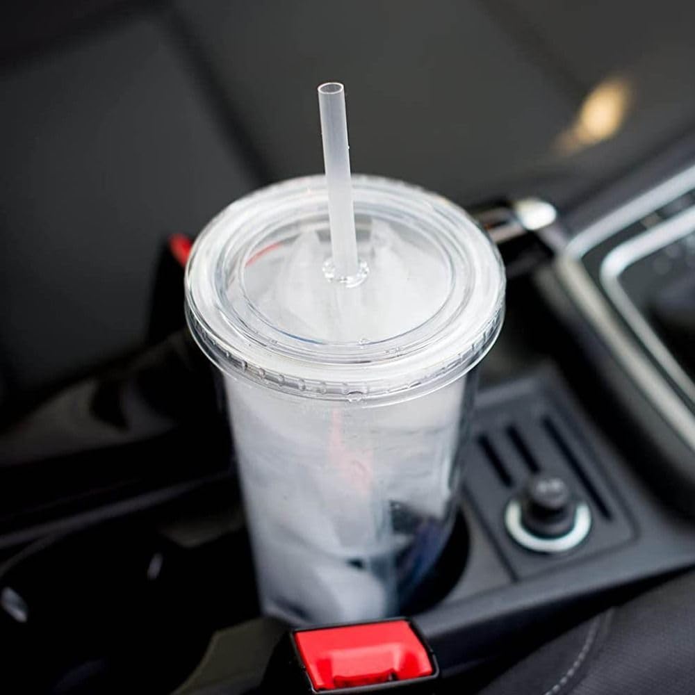 Water Bottle, 650ml Ice Coffee Cups, Clear Tumblers with Lid and Straw, Clear Tumbler, Reusable Plastic Cups for Ice Water Juice Tea Milk