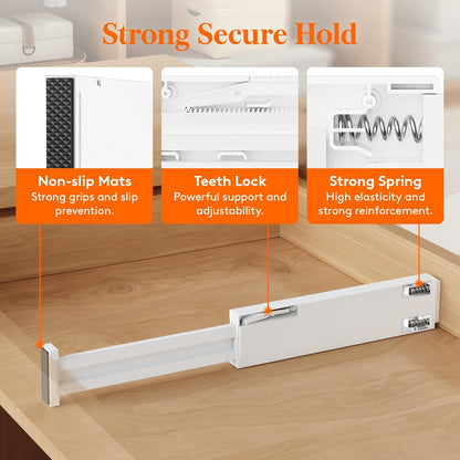 4" High Upgrade Drawer Divider, Adjustable Drawer Organizer Clothes