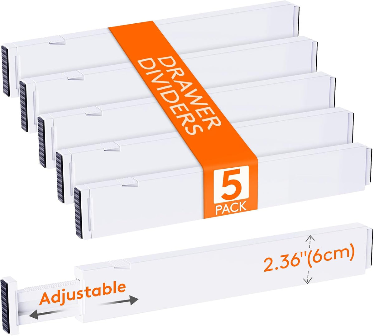 4" High Upgrade Drawer Divider, Adjustable Drawer Organizer Clothes