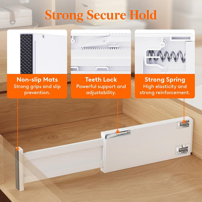4" High Upgrade Drawer Divider, Adjustable Drawer Organizer Clothes