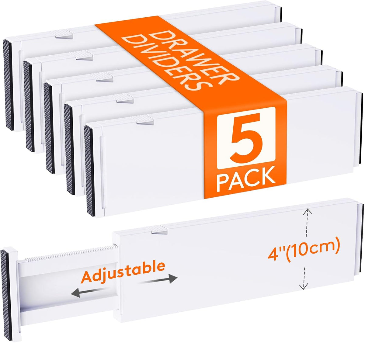 4" High Upgrade Drawer Divider, Adjustable Drawer Organizer Clothes