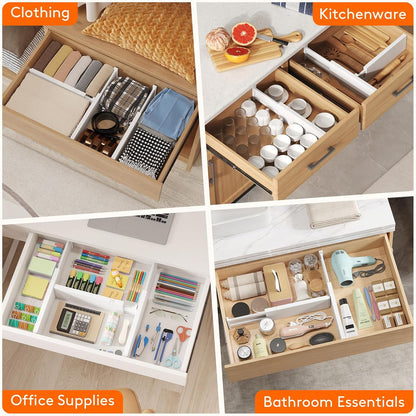 4" High Upgrade Drawer Divider, Adjustable Drawer Organizer Clothes