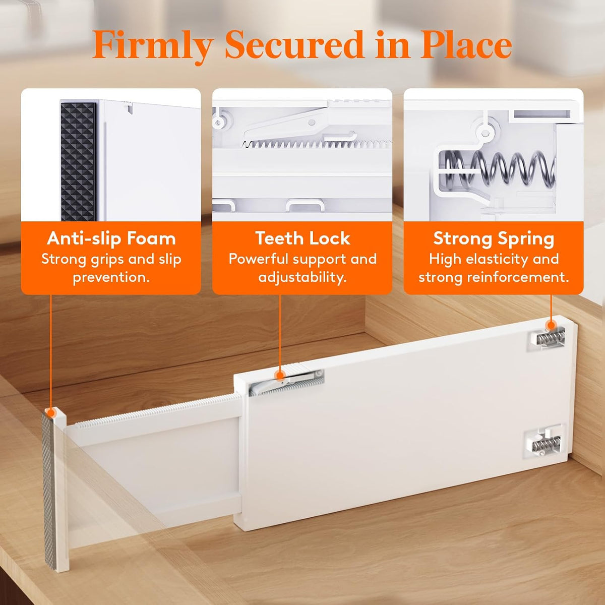 4" High Upgrade Drawer Divider, Adjustable Drawer Organizer Clothes