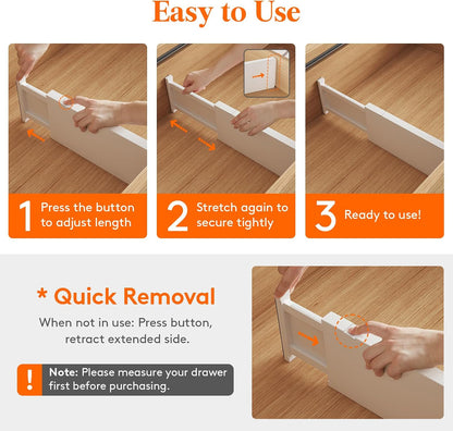 4" High Upgrade Drawer Divider, Adjustable Drawer Organizer Clothes