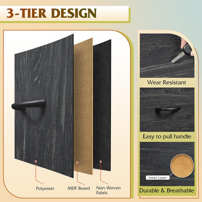 10 Drawer Fabric Dresser for Bedroom, Side Pocket Chest, Dark Grey