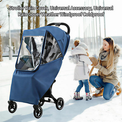 Stroller Rain Cover, Universal Accessory, Universal Rain Cover Weather Windproof Coldproof with Breathable Holes for Most Strollers (Gray)