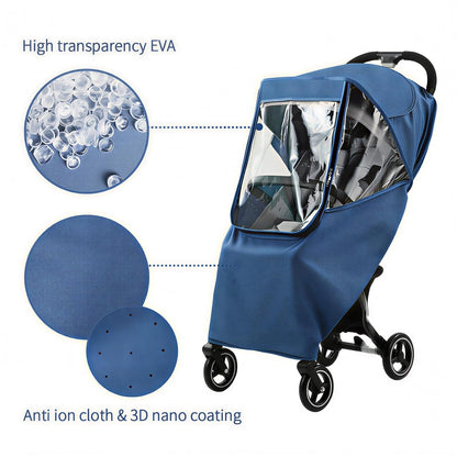 Stroller Rain Cover, Universal Accessory, Universal Rain Cover Weather Windproof Coldproof with Breathable Holes for Most Strollers (Gray)