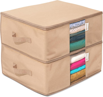 Cedar Clothes Storage Bag Organizer, Protects From Moths, Set of 2, Beige