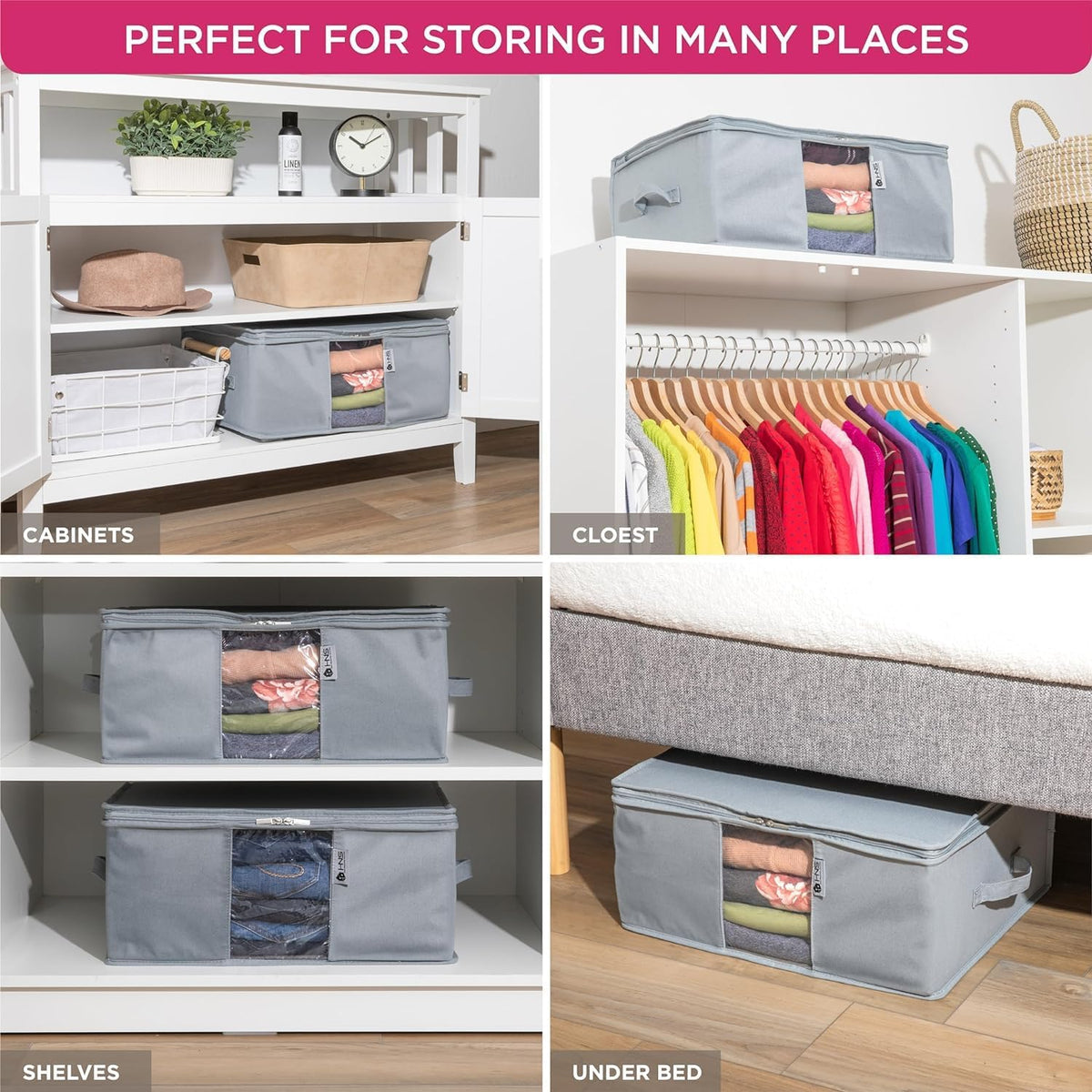 Cedar Clothes Storage Bag Organizer, Protects From Moths, Set of 2, Beige