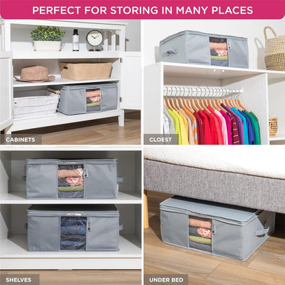 Cedar Clothes Storage Bag Organizer, Protects From Moths, Set of 2, Beige