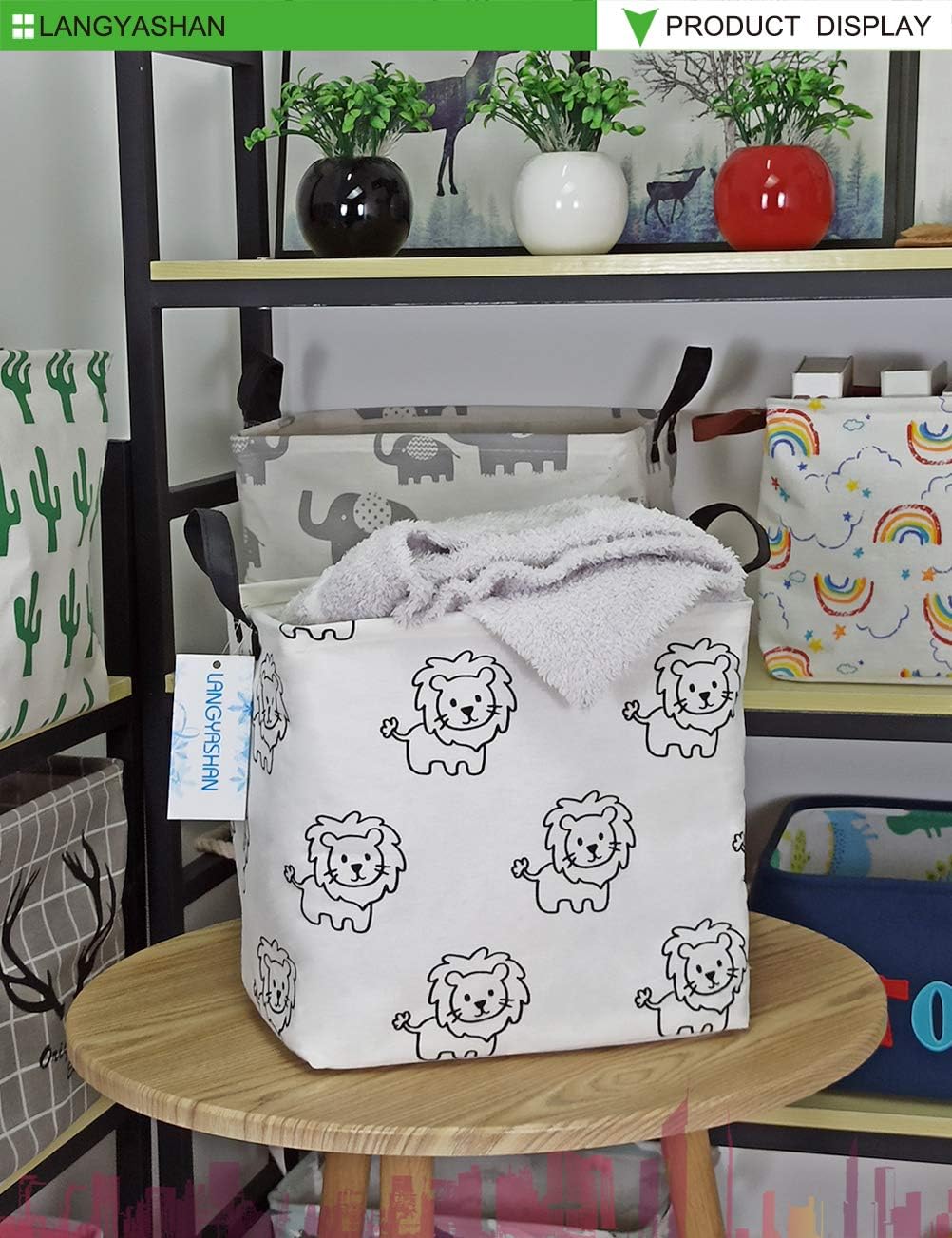 Square Storage Baskets Children Shelves Gift Toy Organizer Room Geometric