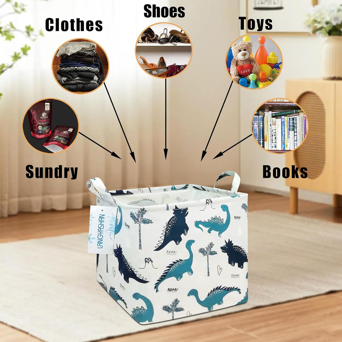 Square Storage Baskets Children Shelves Gift Toy Organizer Room Geometric