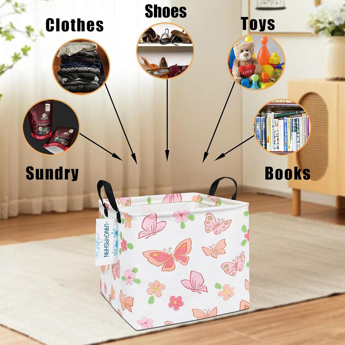 Square Storage Baskets Children Shelves Gift Toy Organizer Room Geometric