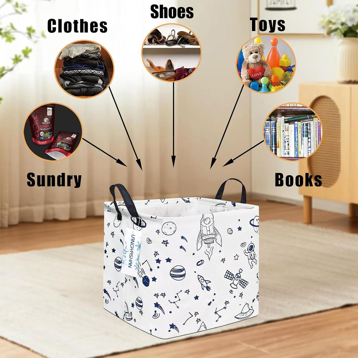 Square Storage Baskets Children Shelves Gift Toy Organizer Room Geometric