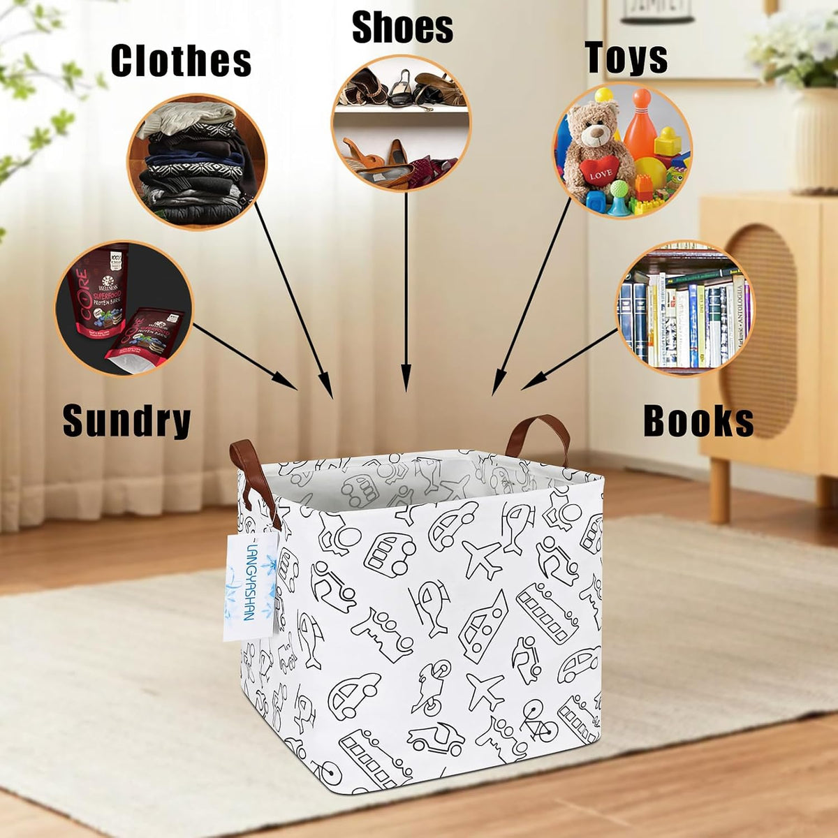 Square Storage Baskets Children Shelves Gift Toy Organizer Room Geometric