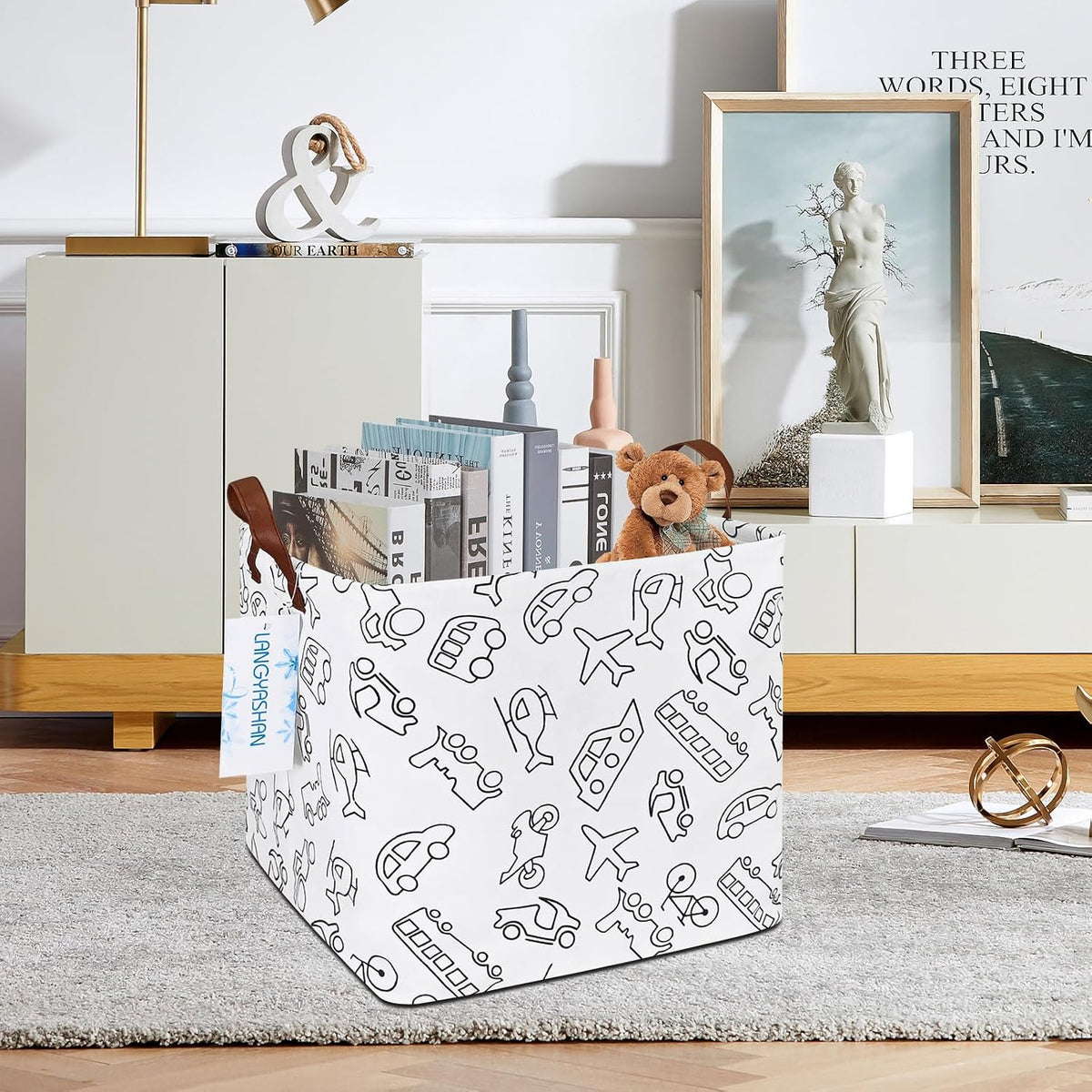 Square Storage Baskets Children Shelves Gift Toy Organizer Room Geometric