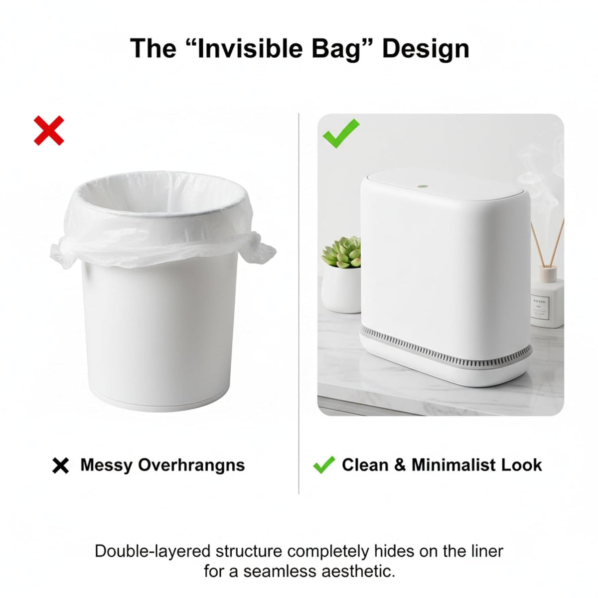 Dog Proof 3.3 Gal Slim Bathroom Trash Can with Locking Lid, Fits 4 Gal Bags