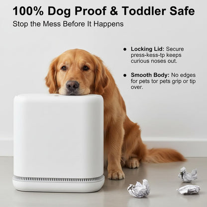 Dog Proof 3.3 Gal Slim Bathroom Trash Can with Locking Lid, Fits 4 Gal Bags