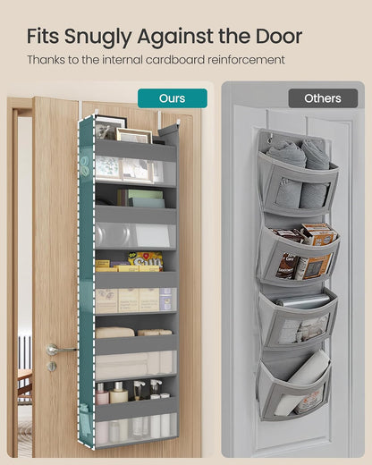 5-Tier Over the Door Organizer, Foldable, with 5 Large Pockets