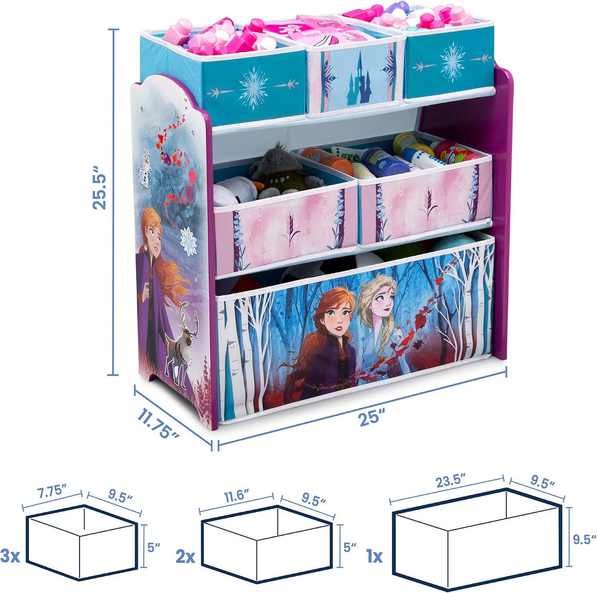 Design & Store 6 Bin Toy Storage Organizer, Disney Princess